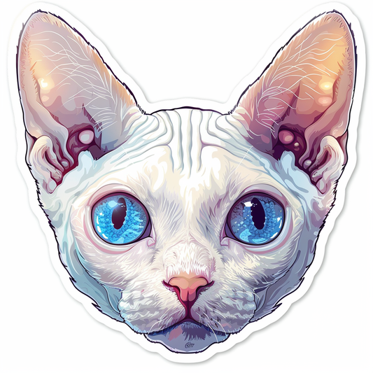 Devon Rex Cat Vinyl Decal Sticker for Car, Laptop, Tumbler and more # F09746