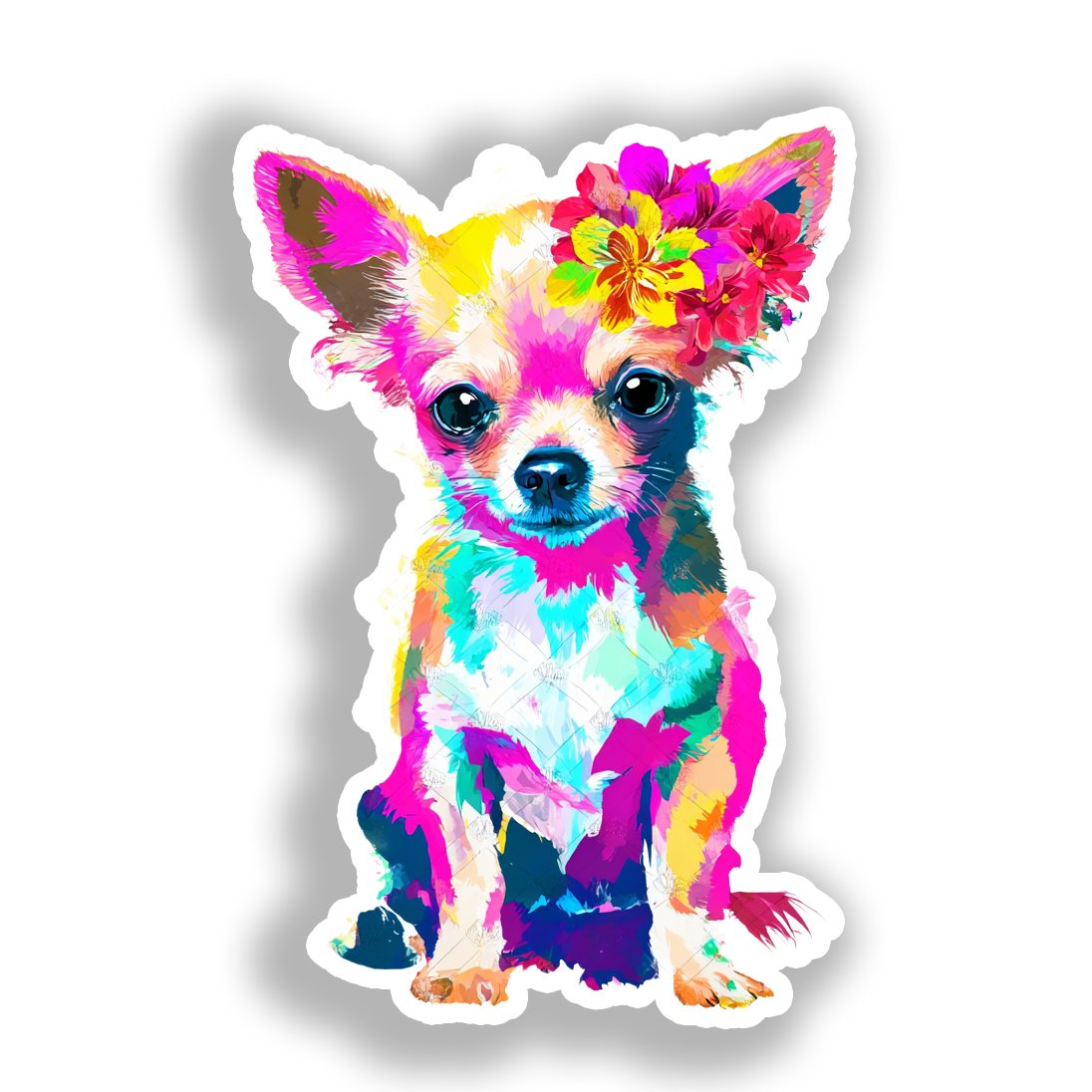 Chihuahua Dog Vinyl Decal Sticker for Car, Laptop, Tumbler and more # A017903-4" x 4"