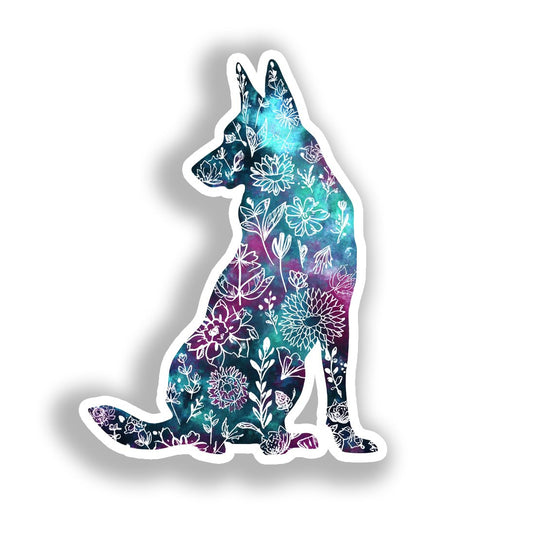German Shepherd Dog Vinyl Decal Sticker for Car, Laptop, Tumbler and more # A019597-4" x 4"