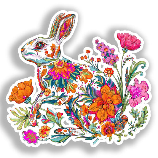 Rabbit Vinyl Decal Sticker for Car, Laptop, Tumbler and more # A018355-4" x 4"