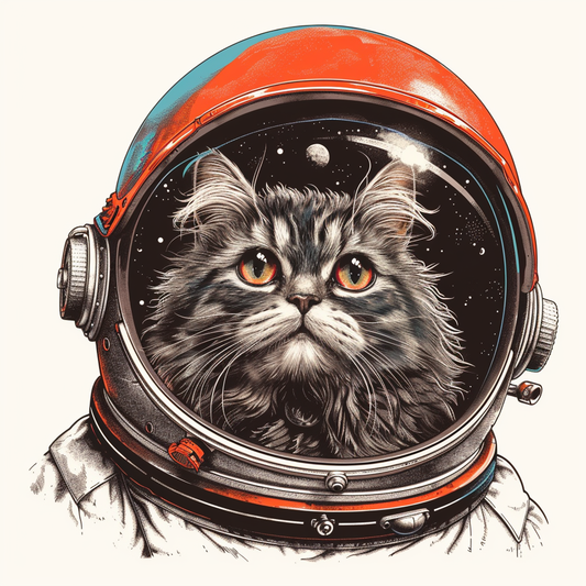 Persian Cat Space Expressive surreal Vinyl Decal Sticker for Car, Laptop, Tumbler and more # F016004