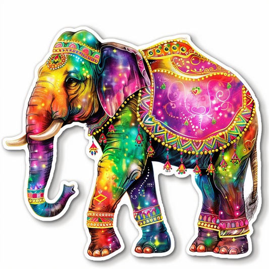 Elephant Expressive surreal Vinyl Decal Sticker for Car, Laptop, Tumbler and more # F022164-4" x 4"