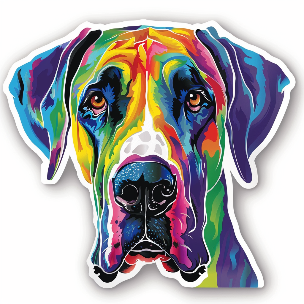 Great Dane Dog Expressive surreal Vinyl Decal Sticker for Car, Laptop, Tumbler and more # F022757