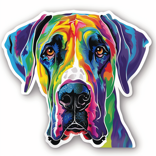 Great Dane Dog Expressive surreal Vinyl Decal Sticker for Car, Laptop, Tumbler and more # F022757