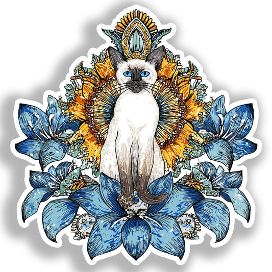 Balinese Cat Vinyl Decal Sticker for Car, Laptop, Tumbler and more # A018688-4" x 4"