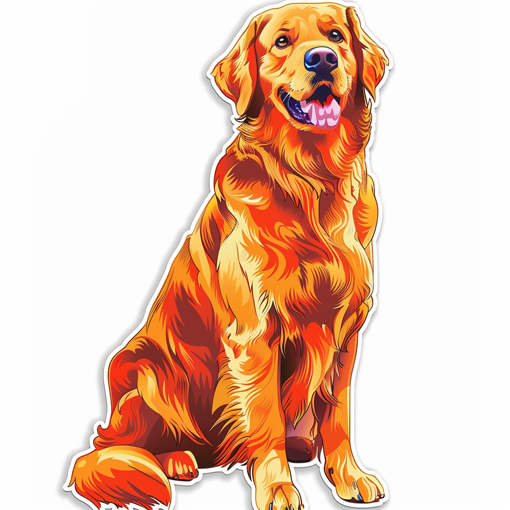 Golden Retriever Dog Vinyl Decal Sticker for Car, Laptop, Tumbler and more # F010581