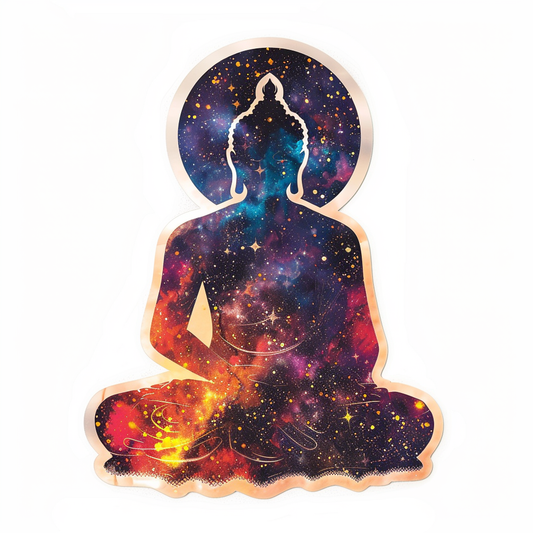 Sticker of a Buddha galaxy majestic Expressive surreal Vinyl Decal Sticker for Car, Laptop, Tumbler and more # F017223