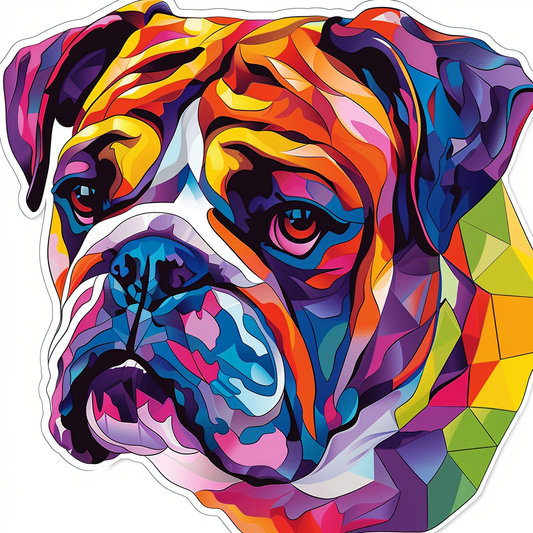 Bulldog Dog majestic Expressive surreal Vinyl Decal Sticker for Car, Laptop, Tumbler and more # F017529