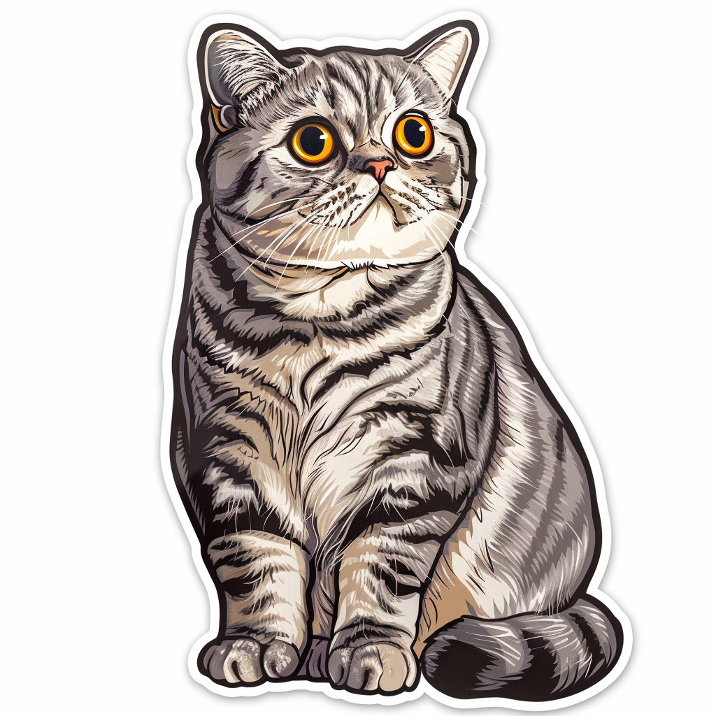 Scottish Fold cat Vinyl Decal Sticker for Car, Laptop, Tumbler and more # F07802