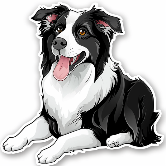 Border Collie Dog majestic Expressive surreal Vinyl Decal Sticker for Car, Laptop, Tumbler and more # F021773-4" x 4"
