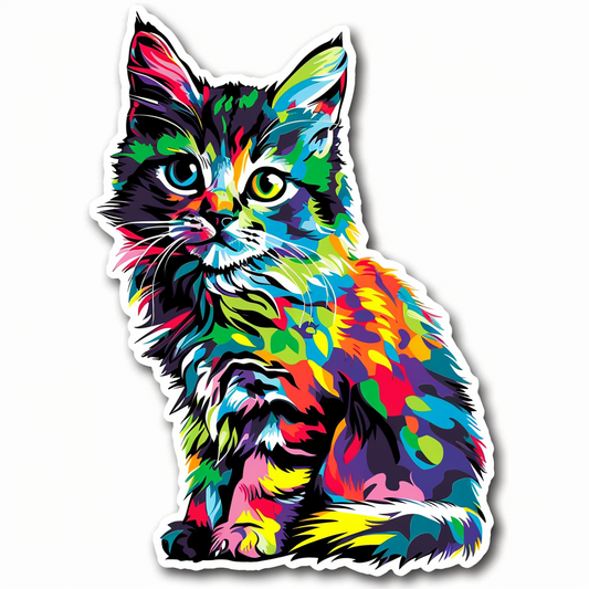 American Shorthair Cat majestic Expressive surreal Vinyl Decal Sticker for Car, Laptop, Tumbler and more # F018805