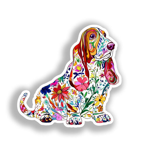 Basset Hound Dog Vinyl Decal Sticker for Car, Laptop, Tumbler and more # A018686-4" x 4"