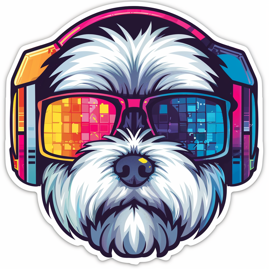 Adorable Shih Tzu Dog Expressive surreal Vinyl Decal Sticker for Car, Laptop, Tumbler and more # F018334