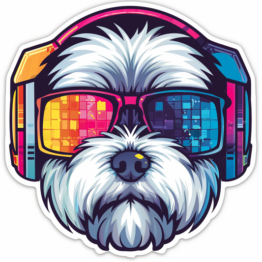 Adorable Shih Tzu Dog Expressive surreal Vinyl Decal Sticker for Car, Laptop, Tumbler and more # F018334