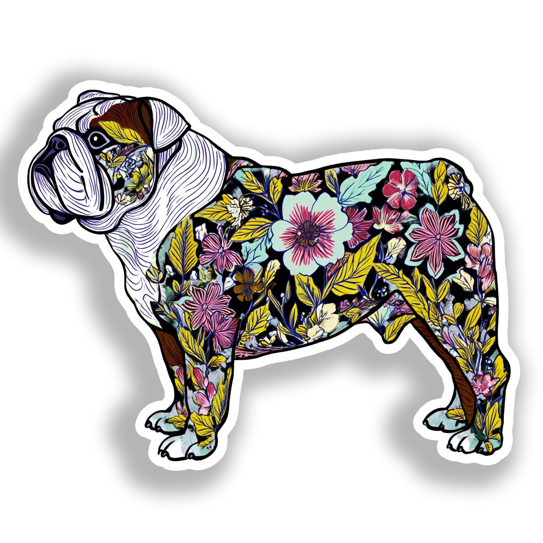 Bulldog English Dog Vinyl Decal Sticker for Car, Laptop, Tumbler and more # A018911-4" x 4"