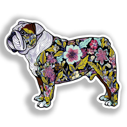 Bulldog English Dog Vinyl Decal Sticker for Car, Laptop, Tumbler and more # A018911-4" x 4"