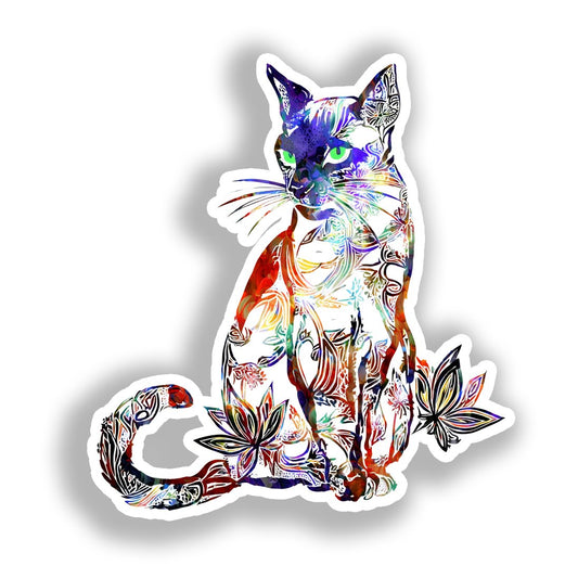 Balinese Cat Vinyl Decal Sticker for Car, Laptop, Tumbler and more # A018711-4" x 4"