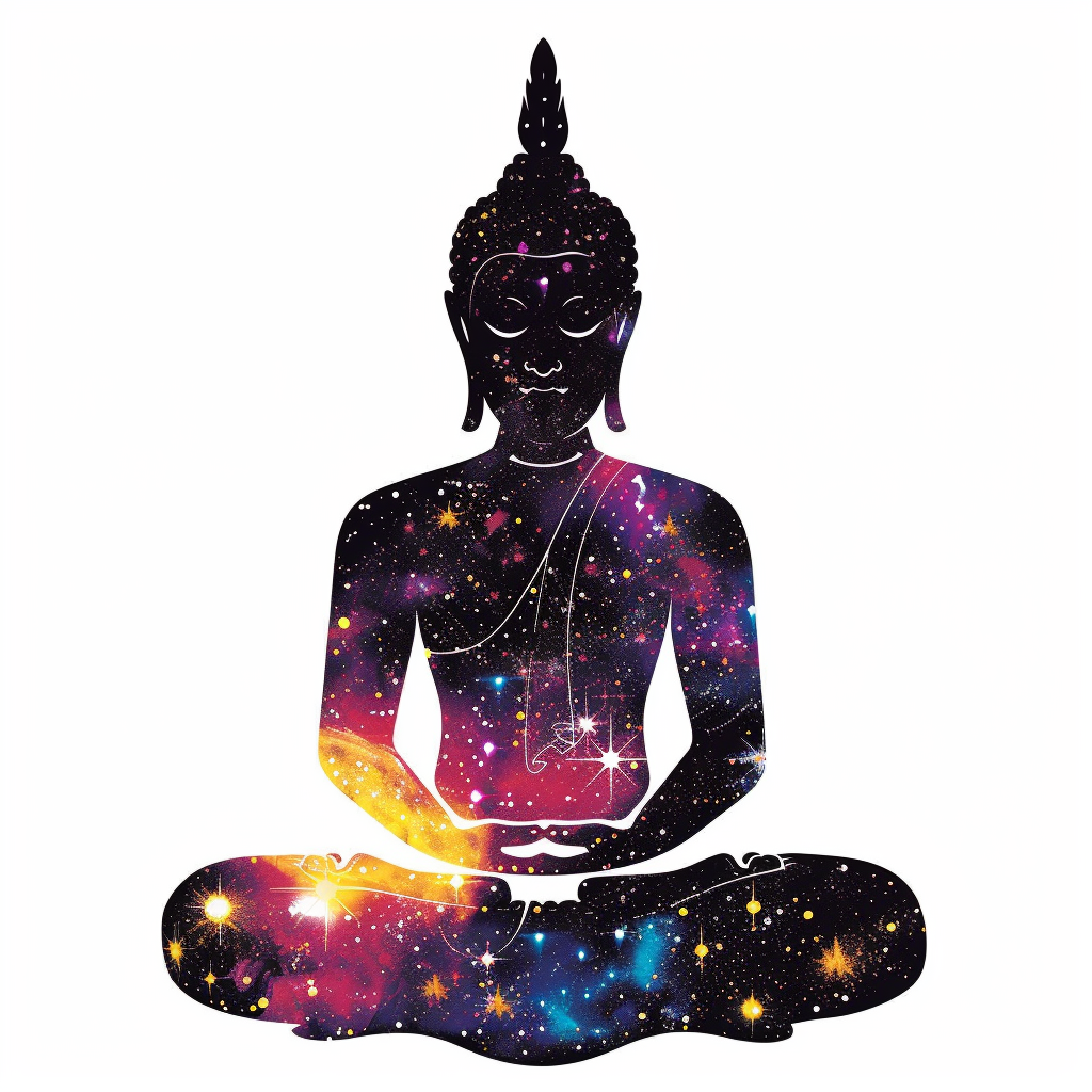 Buddha galaxy majestic Expressive surreal Vinyl Decal Sticker for Car, Laptop, Tumbler and more # F017128