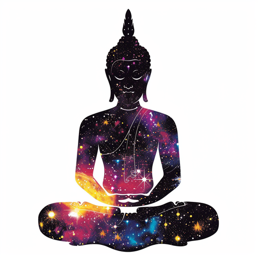 Buddha galaxy majestic Expressive surreal Vinyl Decal Sticker for Car, Laptop, Tumbler and more # F017128