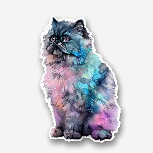 Persian Cat majestic Expressive surreal Vinyl Decal Sticker for Car, Laptop, Tumbler and more # F016263