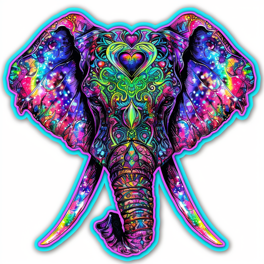 Elephant Expressive surreal Vinyl Decal Sticker for Car, Laptop, Tumbler and more # F022357-4" x 4"