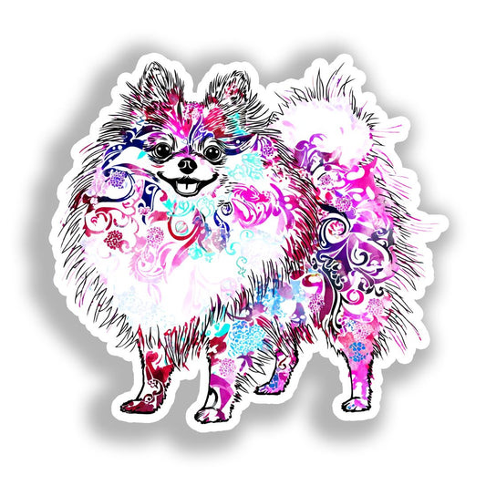 Pomeranian Dog Vinyl Decal Sticker for Car, Laptop, Tumbler and more # A017272-4" x 4"