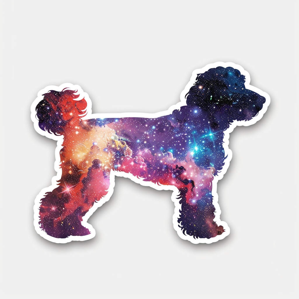 Poodle Dog galaxy Vinyl Decal Sticker for Car, Laptop, Tumbler and more # F012423
