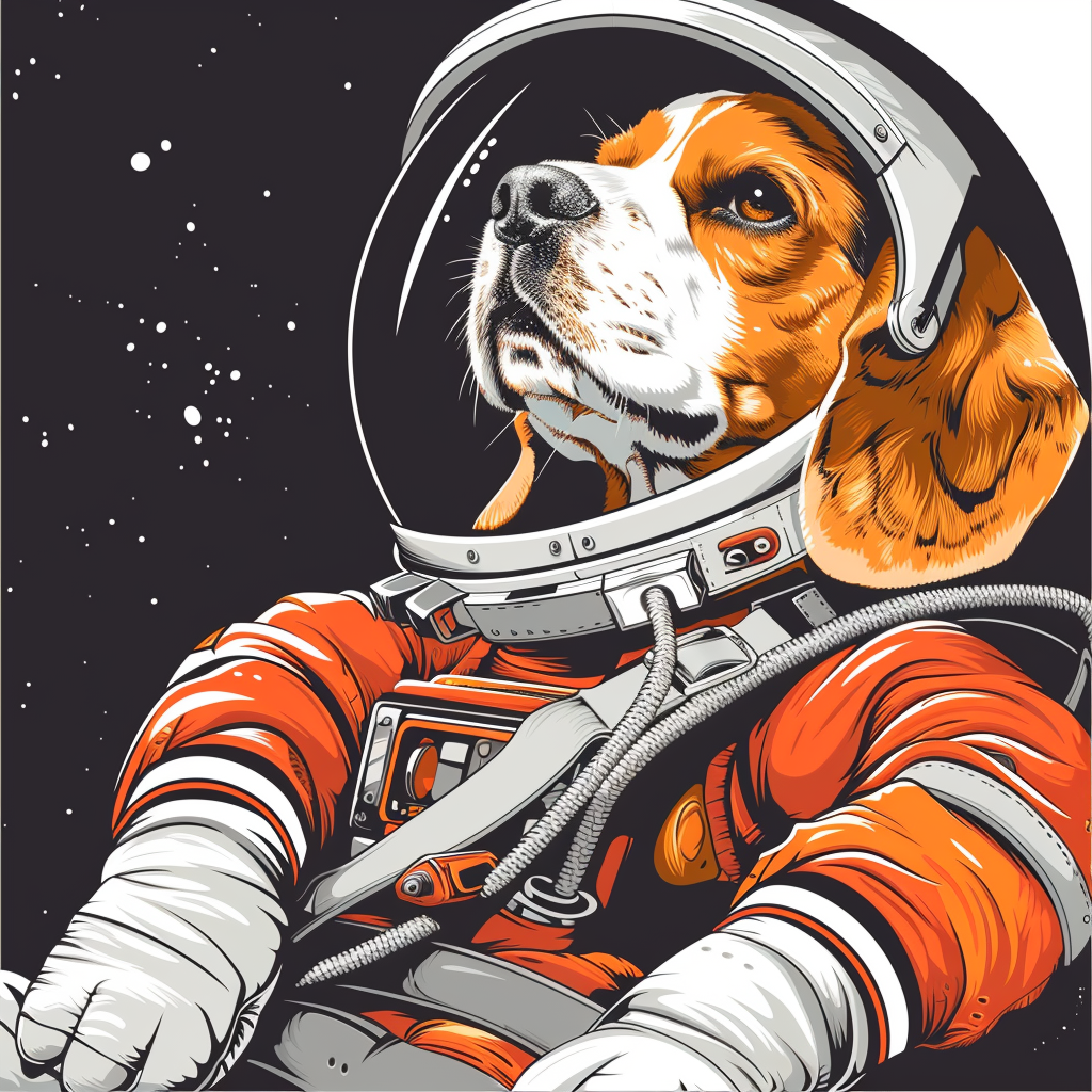 Beagle dog astronaut Vinyl Decal Sticker for Car, Laptop, Tumbler and more # F011905