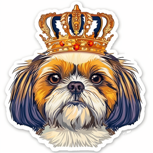Adorable Shih Tzu Dog Expressive surreal Vinyl Decal Sticker for Car, Laptop, Tumbler and more # F018418