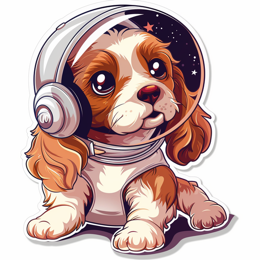 Cute and Adorable Cocker Spaniel Dog Expressive surreal Vinyl Decal Sticker for Car, Laptop, Tumbler and more # F019976-4" x 4"