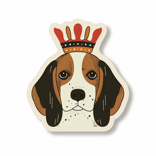 Beagle dog crowned Vinyl Decal Sticker for Car, Laptop, Tumbler and more # F011899