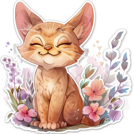 Abyssinian Cat astronaut majestic Expressive surreal Vinyl Decal Sticker for Car, Laptop, Tumbler and more # F021283-4" x 4"