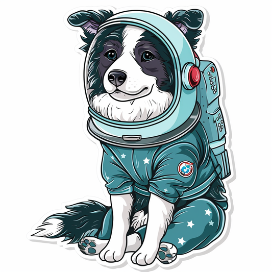 Sticker of a Border Collie Dog majestic Expressive surreal Vinyl Decal Sticker for Car, Laptop, Tumbler and more # F021919