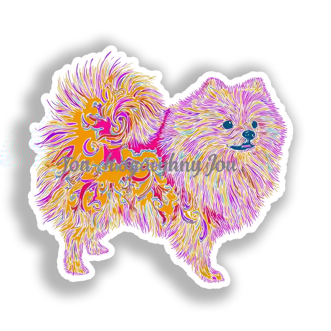 Pomeranian Dog Vinyl Decal Sticker for Car, Laptop, Tumbler and more # A017326-4" x 4"
