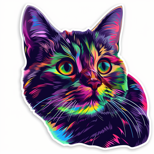 American Shorthair Cat majestic Expressive surreal Vinyl Decal Sticker for Car, Laptop, Tumbler and more # F018803