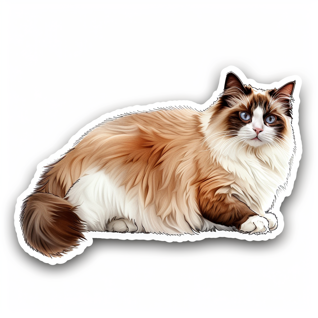 Ragdoll Cat Vinyl Decal Sticker for Car, Laptop, Tumbler and more # F010201