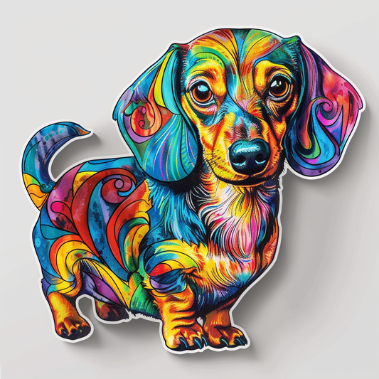 Dachshund Dog Heartcore Vinyl Decal Sticker for Car, Laptop, Tumbler and more # F012813