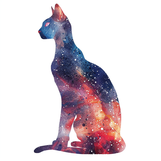 Abyssinian Cat astronaut majestic Expressive surreal Vinyl Decal Sticker for Car, Laptop, Tumbler and more # F021224-4" x 4"