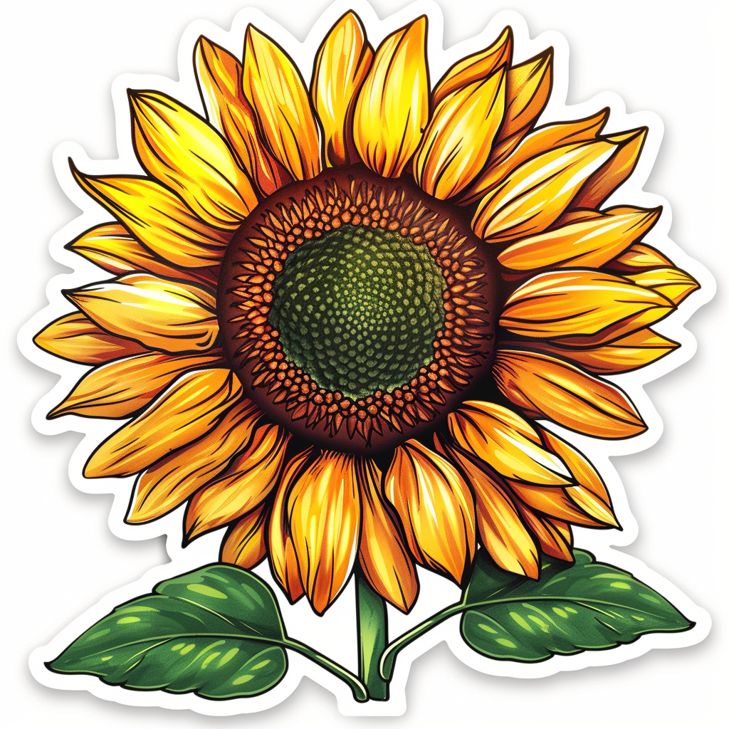 Vinyl Sunflower  Vinyl Decal Sticker for Car, Laptop, Tumbler and more # F023341