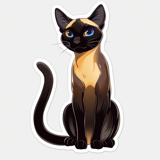 Siamese cat Vinyl Decal Sticker for Car, Laptop, Tumbler and more # F07837