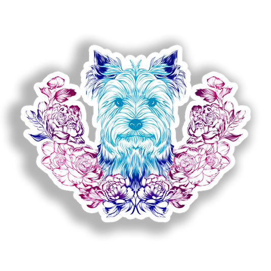 Yorkshire Terrier Dog Vinyl Decal Sticker for Car, Laptop, Tumbler and more # A017097-4" x 4"