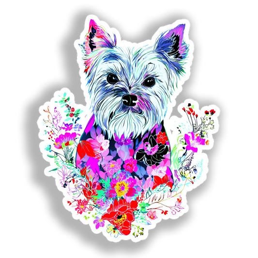 Yorkshire Terrier Dog Vinyl Decal Sticker for Car, Laptop, Tumbler and more # A017095-4" x 4"