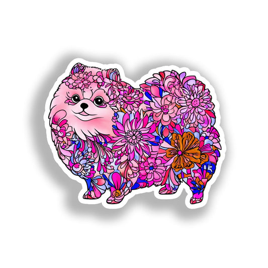 Pomeranian Dog Vinyl Decal Sticker for Car, Laptop, Tumbler and more # A017293-4" x 4"