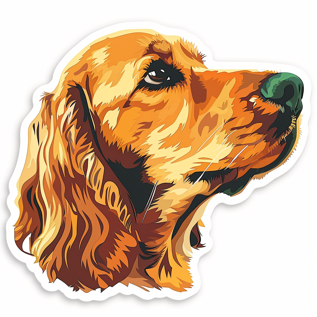 Sticker of a Cocker Spaniel Dog majestic Expressive surreal Vinyl Decal Sticker for Car, Laptop, Tumbler and more # F020186