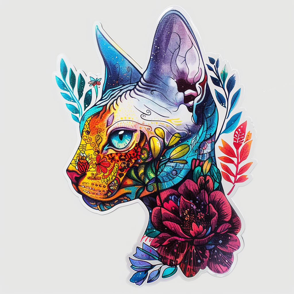 Sphynx Cat Vinyl Decal Sticker for Car, Laptop, Tumbler and more # F010061