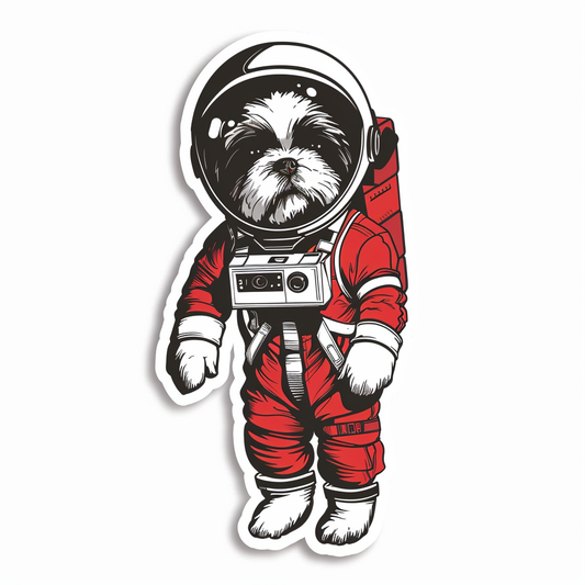 Adorable Shih Tzu Dog Expressive surreal Vinyl Decal Sticker for Car, Laptop, Tumbler and more # F018450