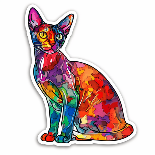 Abyssinian Cat astronaut majestic Expressive surreal Vinyl Decal Sticker for Car, Laptop, Tumbler and more # F021165-4" x 4"