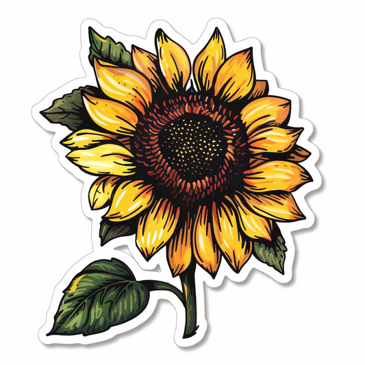 Sunflower flower majestic Expressive surreal Vinyl Decal Sticker for Car, Laptop, Tumbler and more # F022992