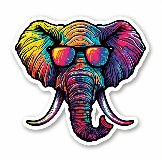 Elephant Expressive surreal Vinyl Decal Sticker for Car, Laptop, Tumbler and more # F022241-4" x 4"