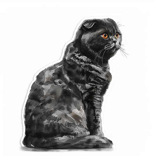 Scottish Fold cat Vinyl Decal Sticker for Car, Laptop, Tumbler and more # F07592